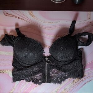 ⚡3/40$⚡ La SENZA Black Lace Zip Bra